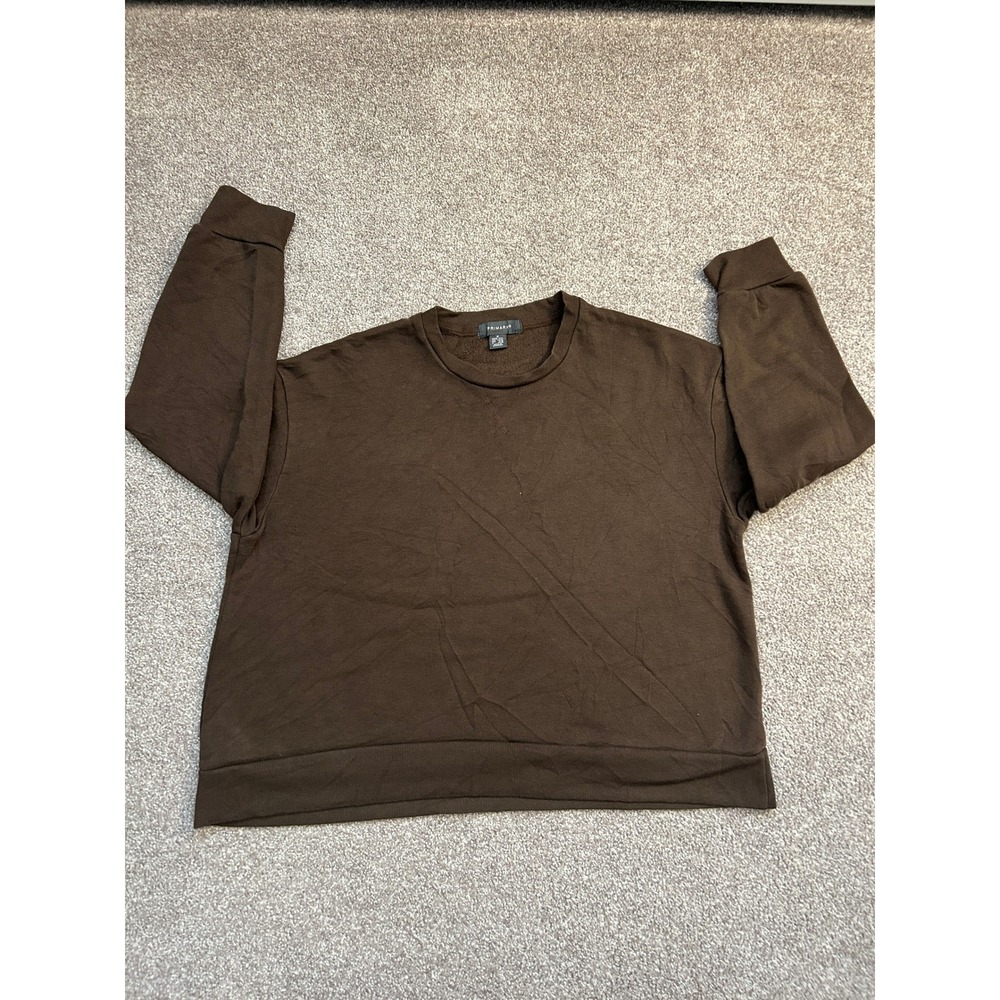 Primark Sweatshirt Womens Medium Brown Excellent Crew Neck Fleece Pullover